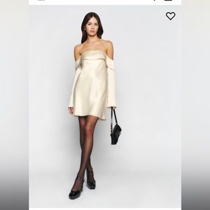 Reformation Maves Satin Dress